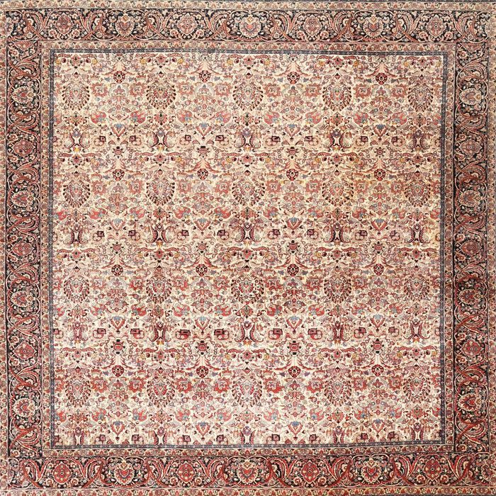 Square Traditional Chestnut Red Persian Rug, tr2265