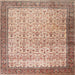 Round Machine Washable Traditional Chestnut Red Rug, wshtr2265