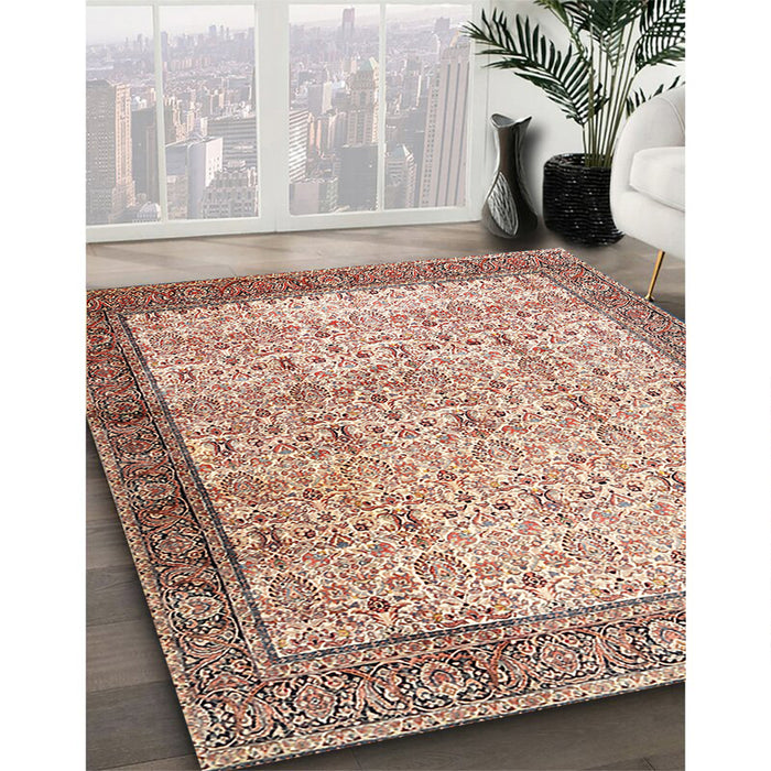 Traditional Chestnut Red Persian Rug in Family Room, tr2265