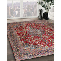 Traditional Brown Red Medallion Rug, tr2266