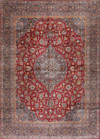 Machine Washable Traditional Brown Red Rug, wshtr2266