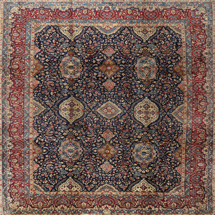 Square Traditional Dark Almond Brown Persian Rug, tr2268