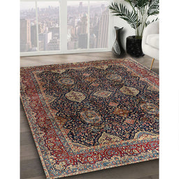 Traditional Dark Almond Brown Persian Rug in Family Room, tr2268
