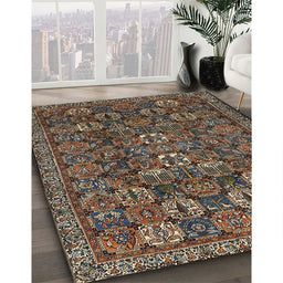 Traditional Dark Almond Brown Persian Rug in Family Room, tr2269