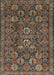 Machine Washable Traditional Dark Almond Brown Rug, wshtr2269