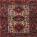 Square Traditional Dark Gold Brown Persian Rug, tr2271