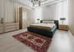 Traditional Dark Gold Brown Persian Rug in a Bedroom, tr2271