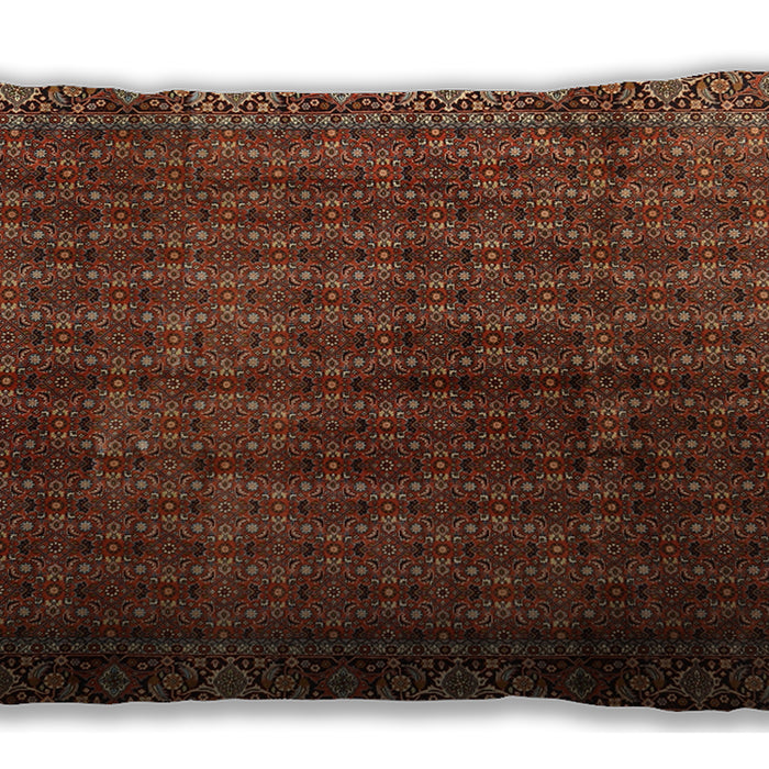 Traditional Classic Rectangular Saffron Red Lumbar Throw Pillow, 13 inch by 19 inch, lbtr2272