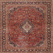 Square Traditional Orange Salmon Pink Persian Rug, tr2273