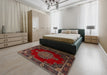 Traditional Brown Persian Rug in a Bedroom, tr2276