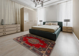 Traditional Brown Persian Rug in a Bedroom, tr2276