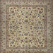 Round Machine Washable Traditional Coffee Brown Rug, wshtr2277