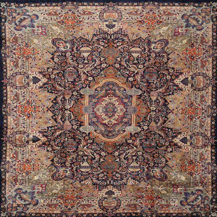 Square Traditional Camel Brown Persian Rug, tr2278