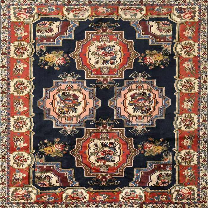 Square Traditional Camel Brown Persian Rug, tr2279