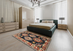 Traditional Camel Brown Persian Rug in a Bedroom, tr2279