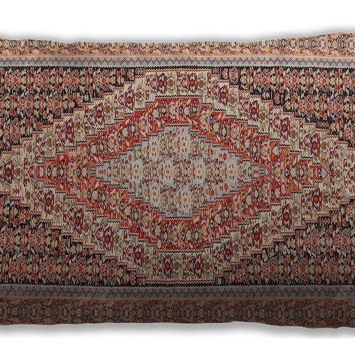 Traditional Classic Rectangular Fire Brick Red Lumbar Throw Pillow, 13 inch by 19 inch, lbtr227