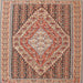 Round Machine Washable Traditional Fire Brick Red Rug, wshtr227