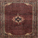 Round Machine Washable Traditional Deep Red Rug, wshtr2280