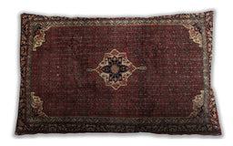 Traditional Classic Rectangular Deep Red Lumbar Throw Pillow, 13 inch by 19 inch, lbtr2280