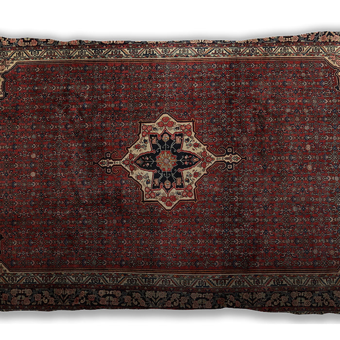 Traditional Classic Rectangular Deep Red Lumbar Throw Pillow, 13 inch by 19 inch, lbtr2280