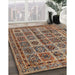 Machine Washable Traditional Brown Green Rug in a Family Room, wshtr2281