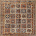 Square Traditional Brownish Green Persian Rug, tr2281