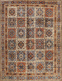 Machine Washable Traditional Brown Green Rug, wshtr2281