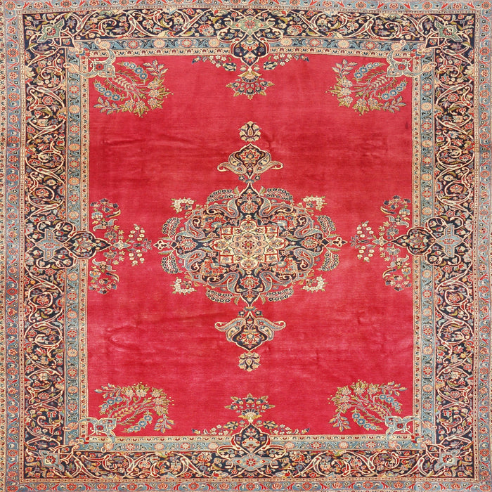 Square Traditional Light Copper Gold Persian Rug, tr2282