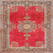 Square Traditional Light Copper Gold Persian Rug, tr2282