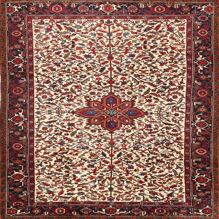 Square Traditional Light French Beige Brown Persian Rug, tr2283