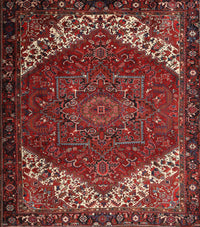 Machine Washable Traditional Tomato Red Rug, wshtr2285