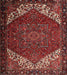 Machine Washable Traditional Tomato Red Rug, wshtr2285