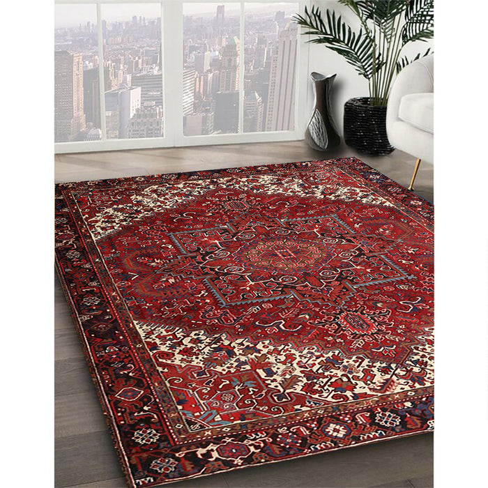 Traditional Red Persian Rug in Family Room, tr2285