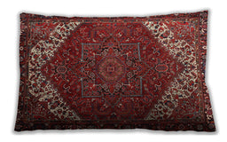 Traditional Classic Rectangular Tomato Red Lumbar Throw Pillow, 13 inch by 19 inch, lbtr2285