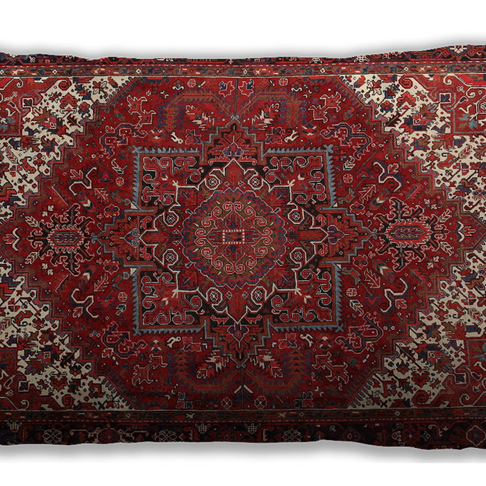 Traditional Classic Rectangular Tomato Red Lumbar Throw Pillow, 13 inch by 19 inch, lbtr2285