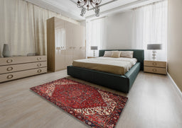 Traditional Red Persian Rug in a Bedroom, tr2285