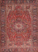 Machine Washable Traditional Orange Salmon Pink Rug, wshtr2286