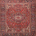 Square Traditional Orange Salmon Pink Persian Rug, tr2286