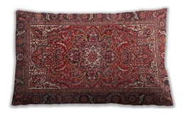 Traditional Classic Rectangular Orange Salmon Pink Lumbar Throw Pillow, 13 inch by 19 inch, lbtr2286