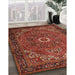 Machine Washable Traditional Tomato Red Rug in a Family Room, wshtr2288