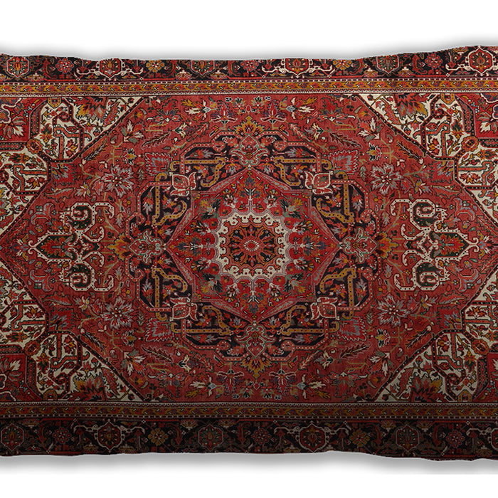 Traditional Classic Rectangular Tomato Red Lumbar Throw Pillow, 13 inch by 19 inch, lbtr2288