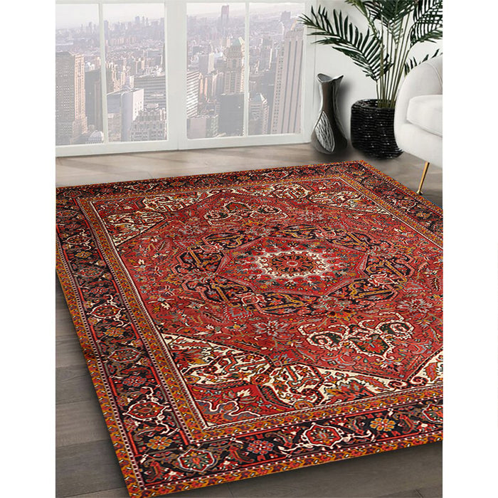 Traditional Red Persian Rug in Family Room, tr2288