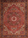 Machine Washable Traditional Tomato Red Rug, wshtr2288