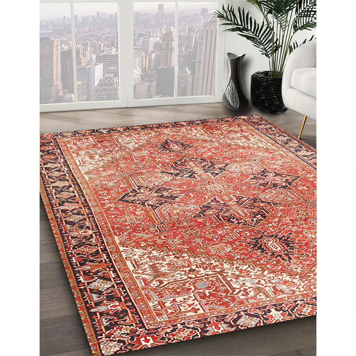 Traditional Red Persian Rug in Family Room, tr2289