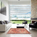 Square Machine Washable Traditional Red Rug in a Living Room, wshtr2289