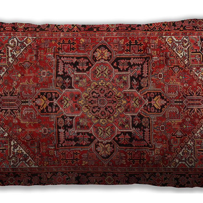 Traditional Classic Rectangular Tomato Red Lumbar Throw Pillow, 13 inch by 19 inch, lbtr2290