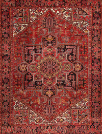 Machine Washable Traditional Tomato Red Rug, wshtr2290