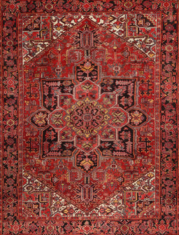 Machine Washable Traditional Tomato Red Rug, wshtr2290
