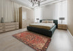 Traditional Saffron Red Persian Rug in a Bedroom, tr2291