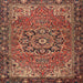 Square Traditional Saffron Red Persian Rug, tr2291